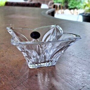 Exquisite Set of 4 Votive Heavy Lead Fine Crystal Laurie Candle Holders